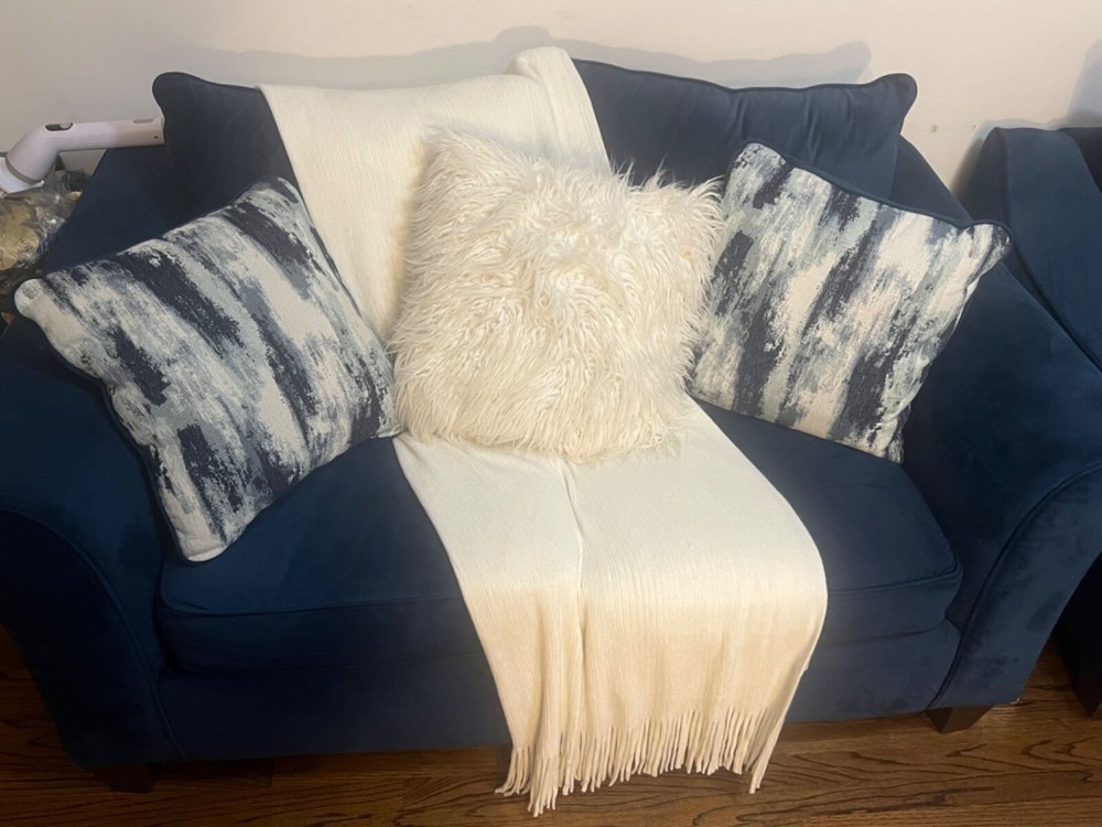 Navy blue couch & loveseat