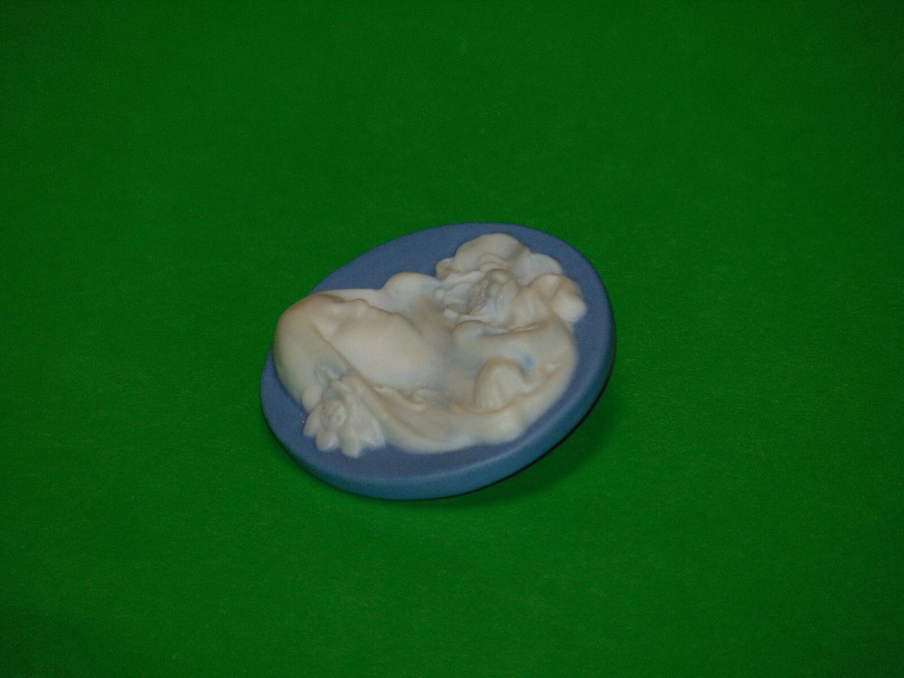 Beautiful Maiden Jasperware Button ~ Shirley Shaw 2003