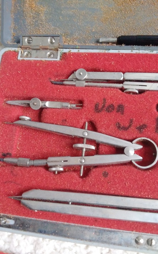 Post Techmaster Drafting Instruments 1143 w/ 12" Scale Wooden Ruler