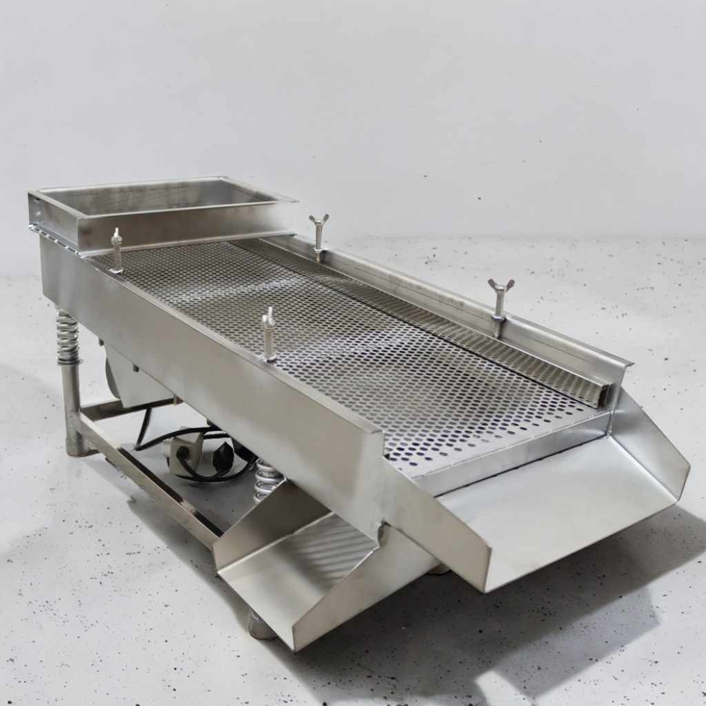 Electric Shaker Stainless Steel Linear Vibrating Screen Sifter with 7mm Screen