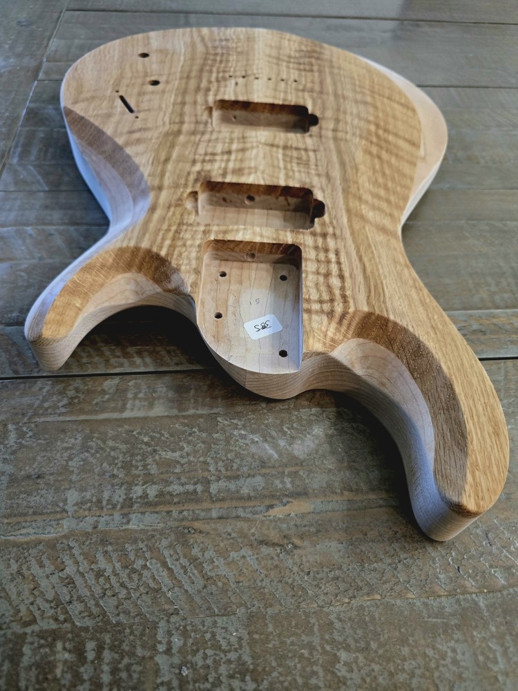 Guitar Body, Flamed White Oak on Maple