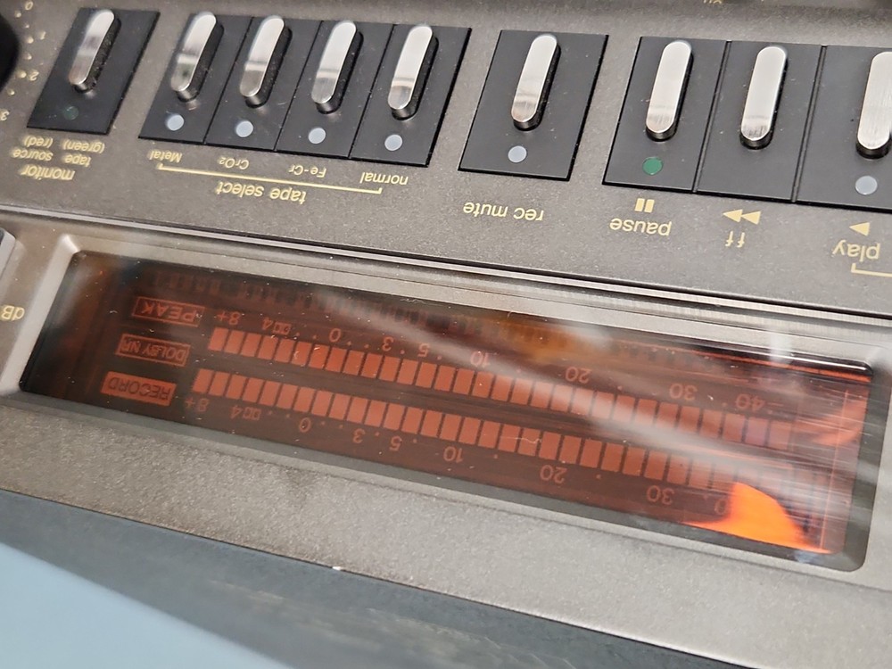 Technics RA-M95 cassette deck RP-9690 BOTH WORK LAZY DOOR OPEN. READ DESCRIPTIO
