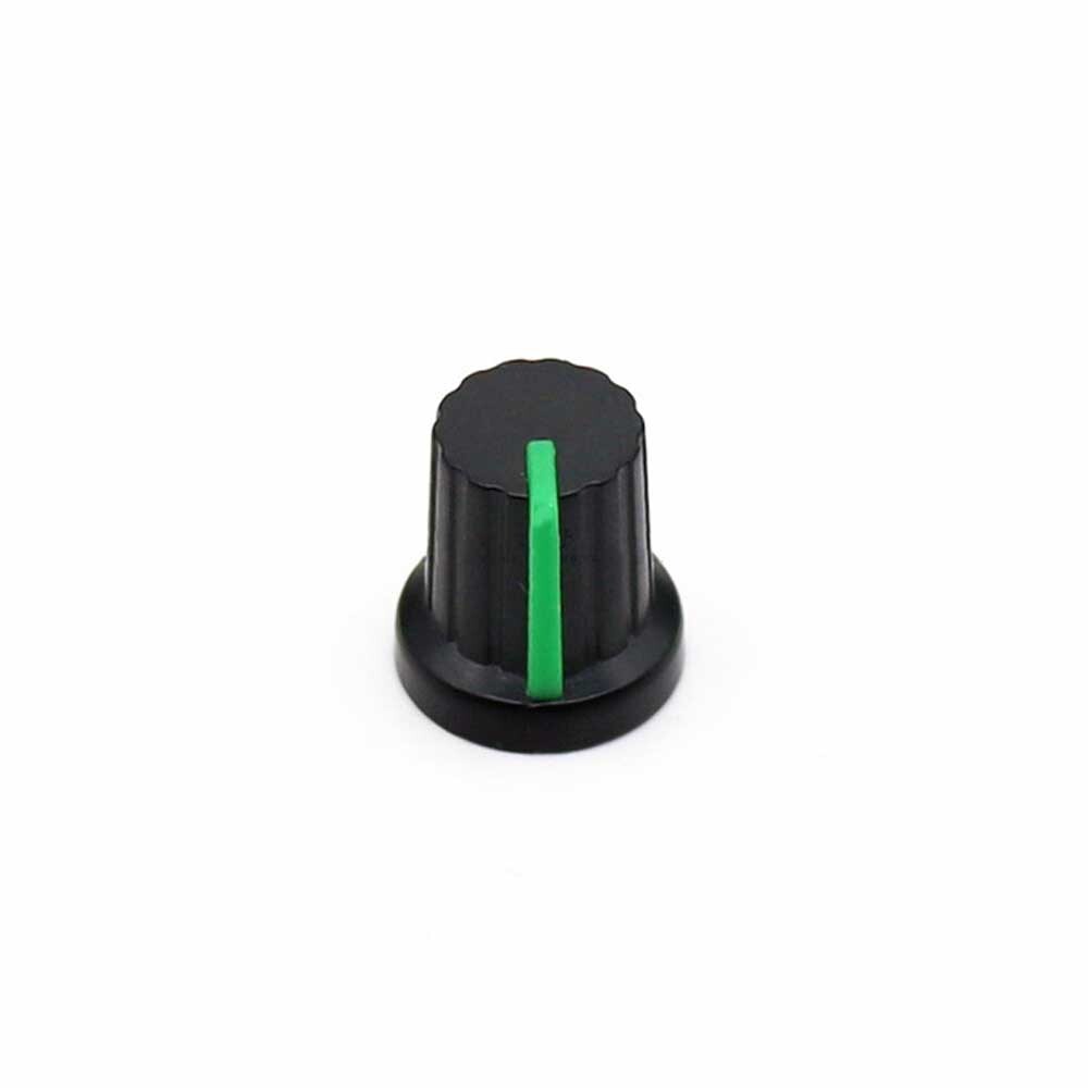 20Pcs 6mm Shaft Hole Plastic Threaded Knurled Potentiometer Knobs Cap KIT 15*15