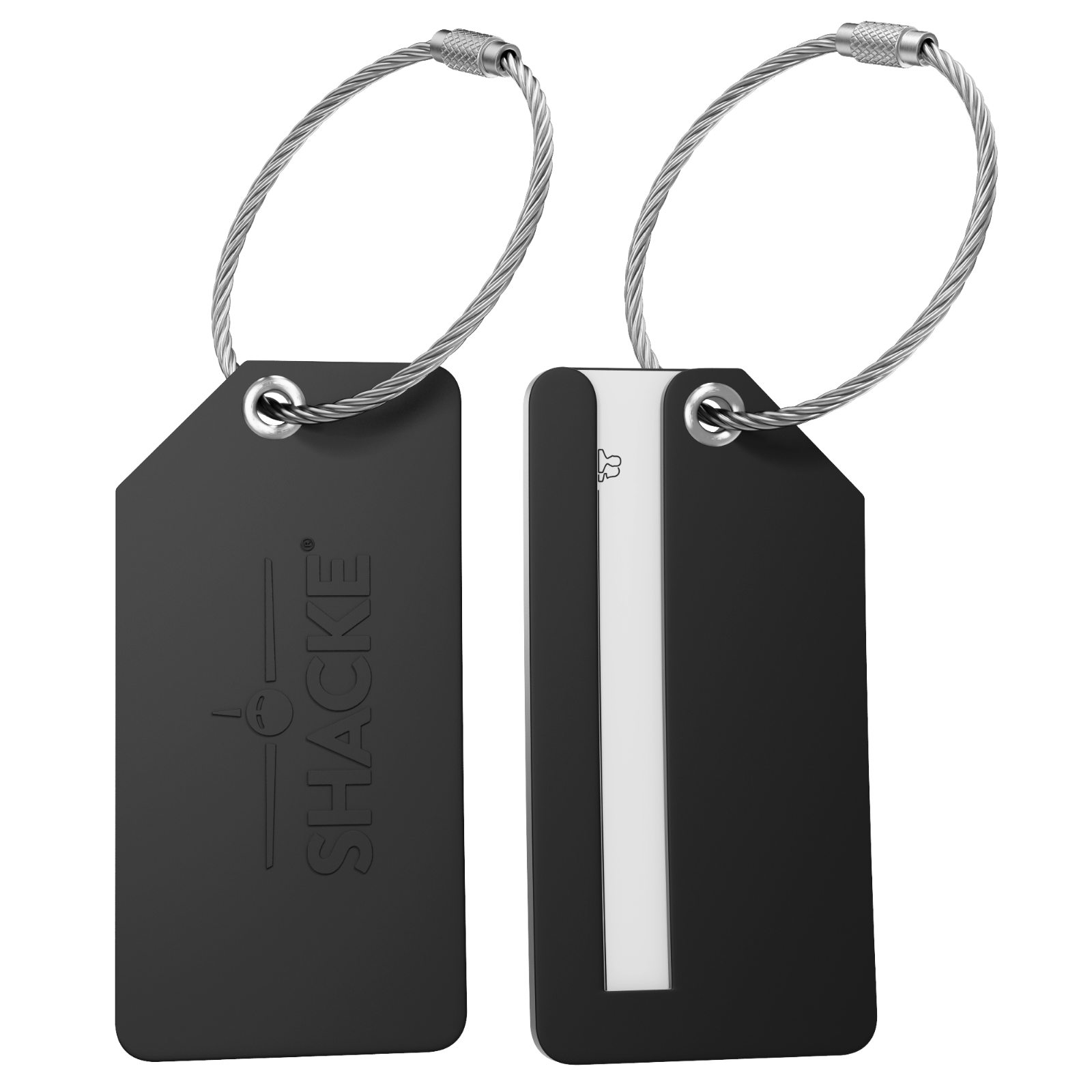 Shacke 4pack Small Luggage Tags - Fully Bendable Rubber Tags - Privacy Cover