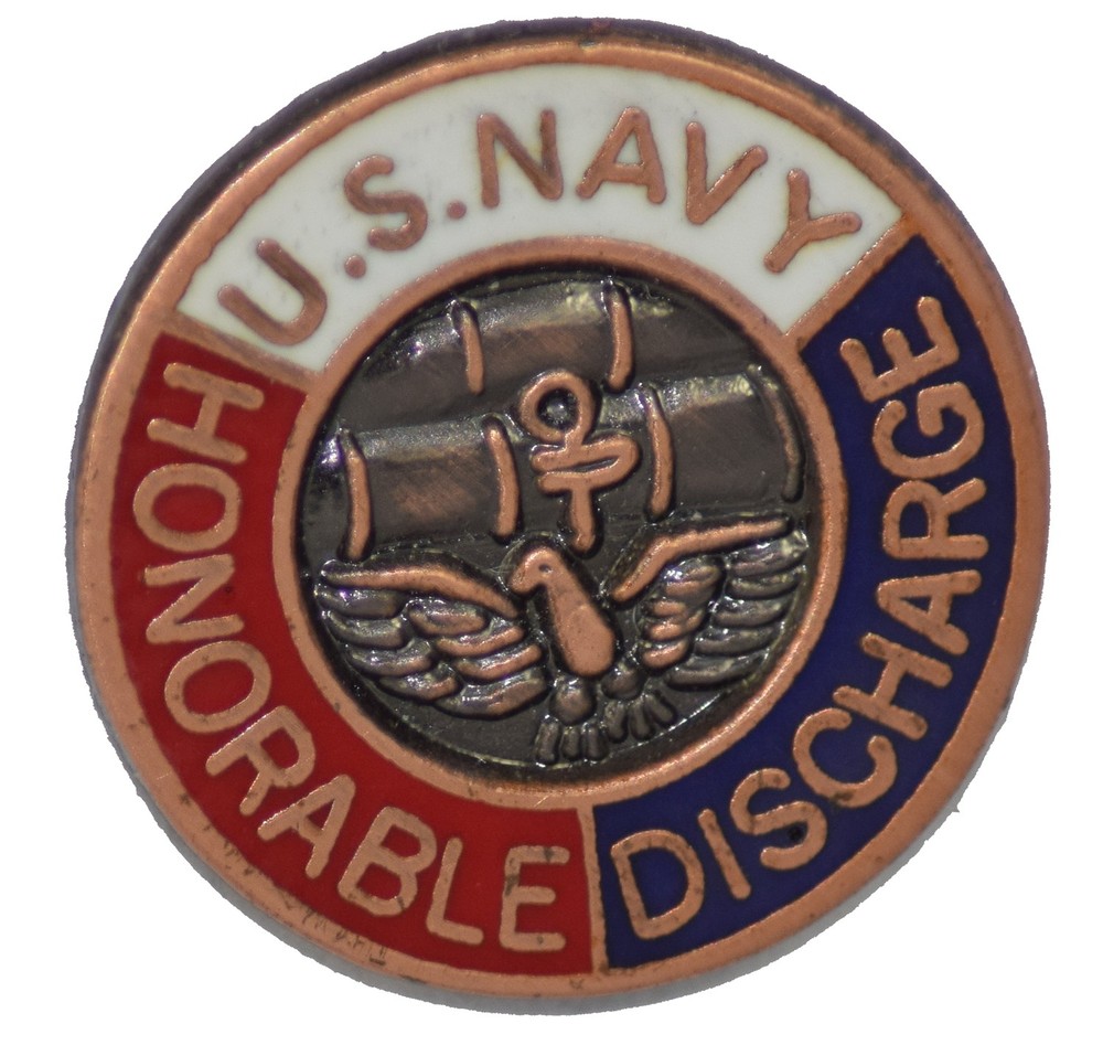 USN HONORABLE DISCHARGE HAT PIN