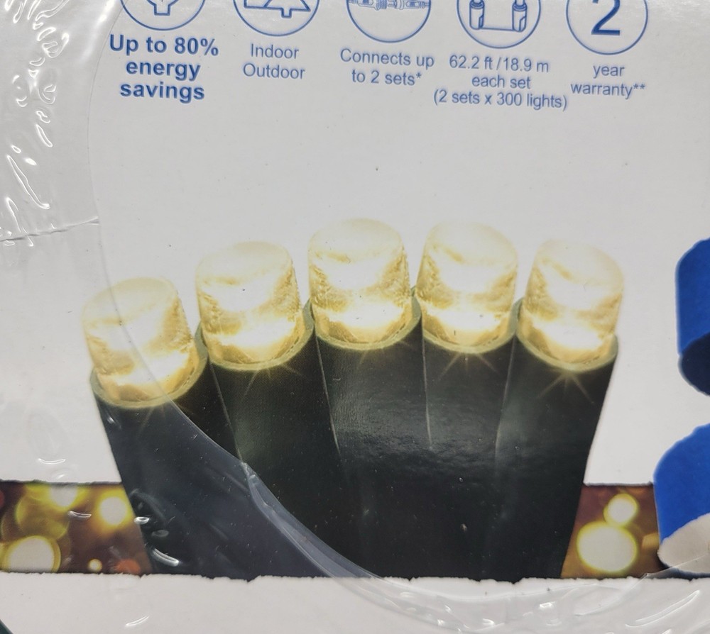 Ge Staybright Micro Bright 600ct LED Warm White Dome String Lights 124 Ft Spool