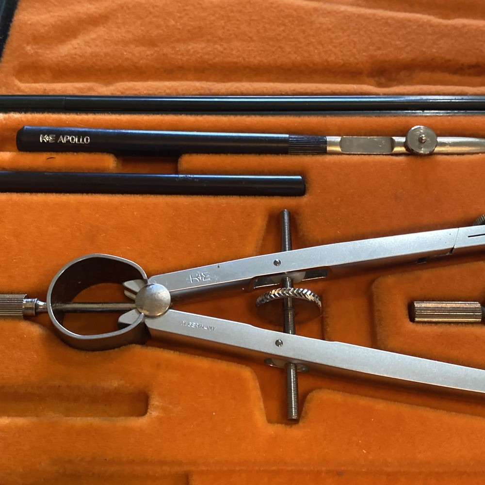 Vintage K & E Drafting Set Apollo Tools Instruments Keuffel Esser - Missing One
