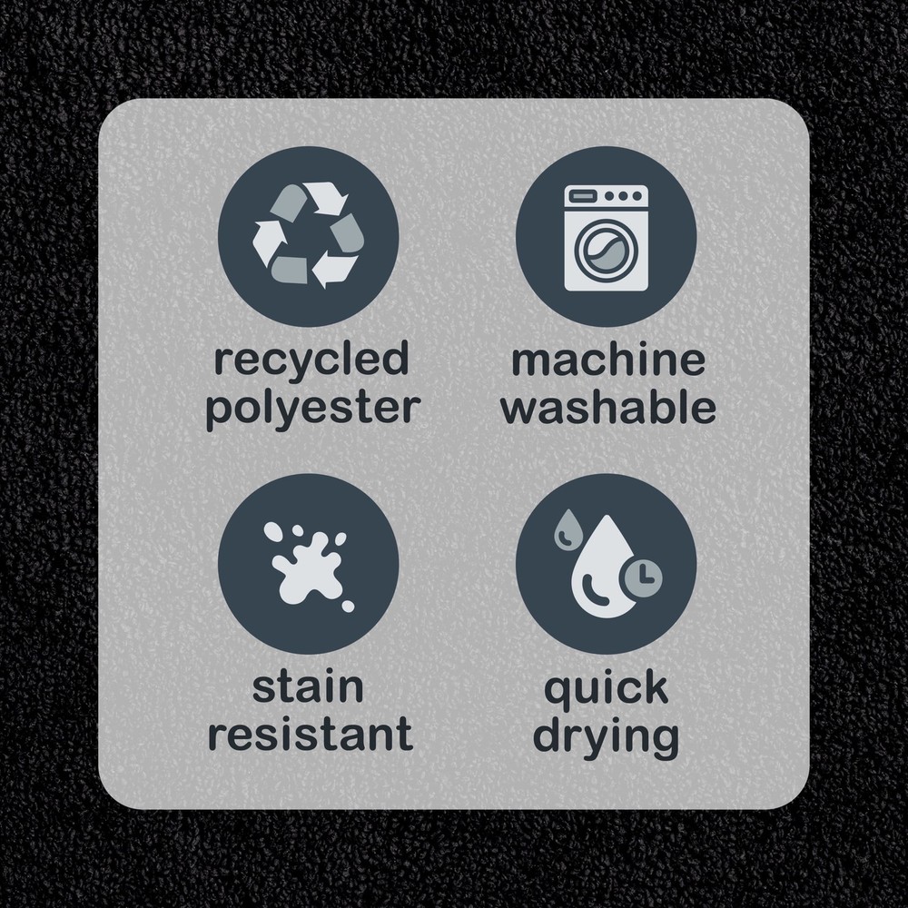 Mainstays Black Bath Rug - 24"x40" Large, Basic Polyester,Absorbent Bathroom Mat