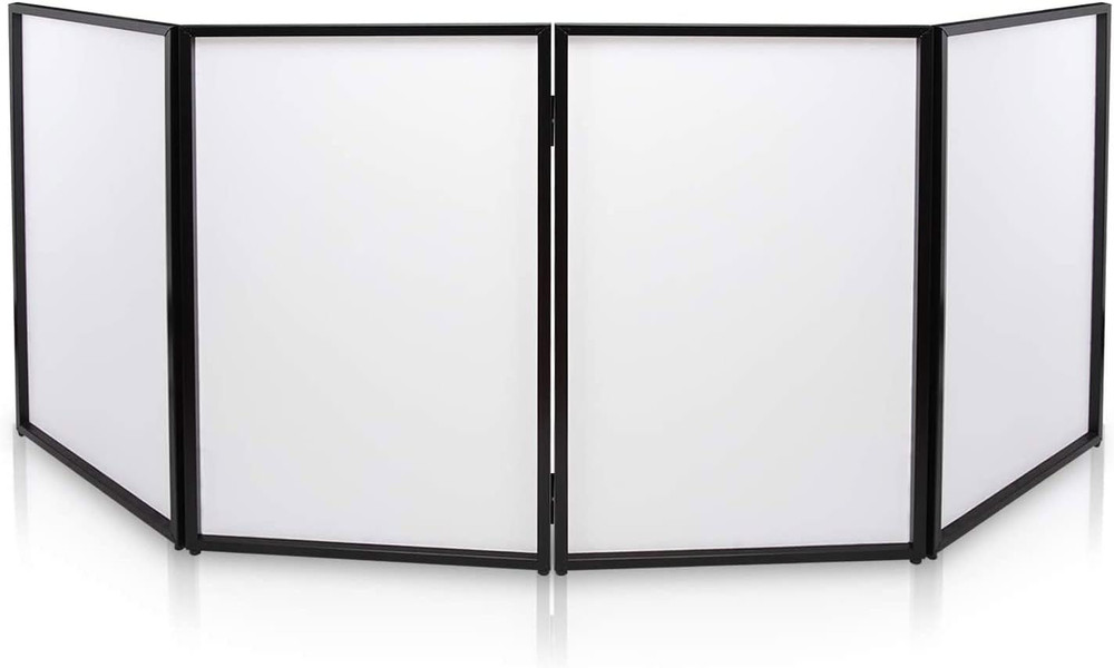 Portable DJ Booth Cover Screen with Folding Frame - White Spandex Facade