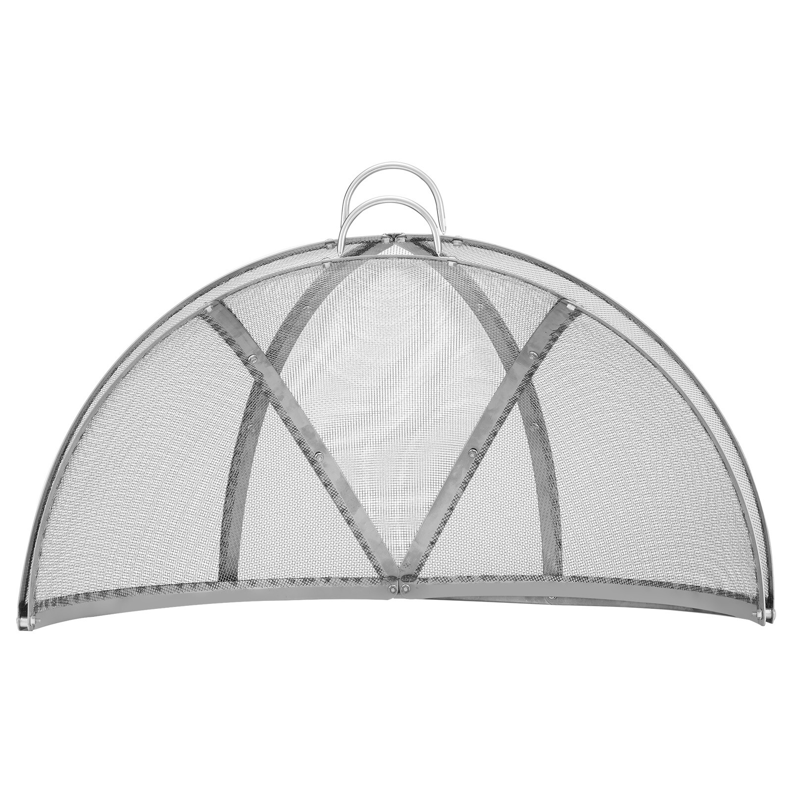 VEVOR 40" Fire Pit Round Wood Burning Spark Screen Cover Lid Stainless Steel