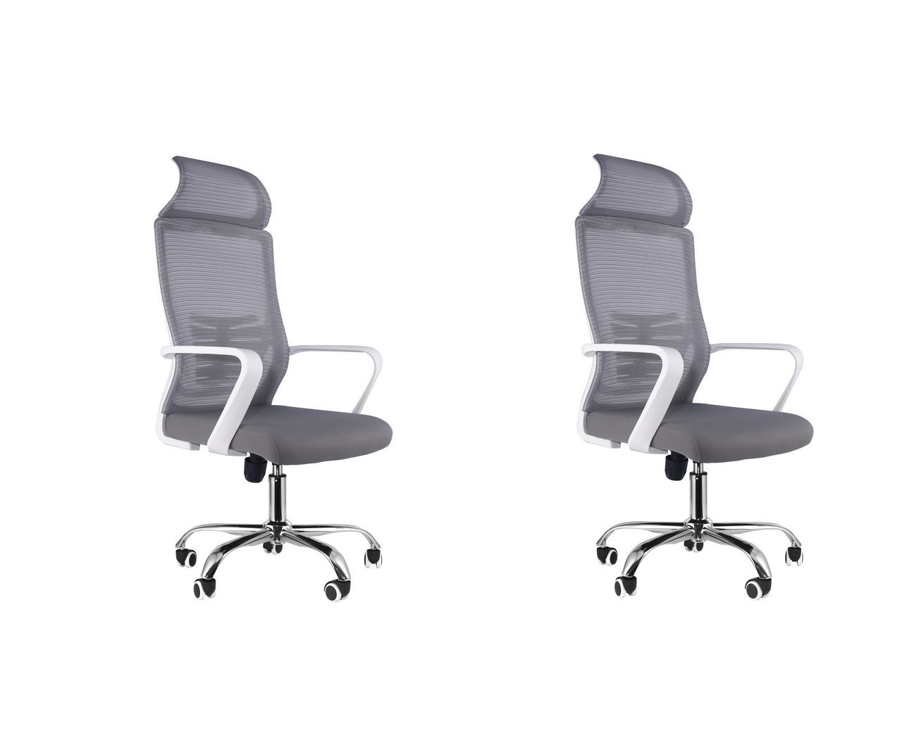 2x Ergonomic Mesh Office White Chair Lumbar Support Desk Swivel Computer Chair
