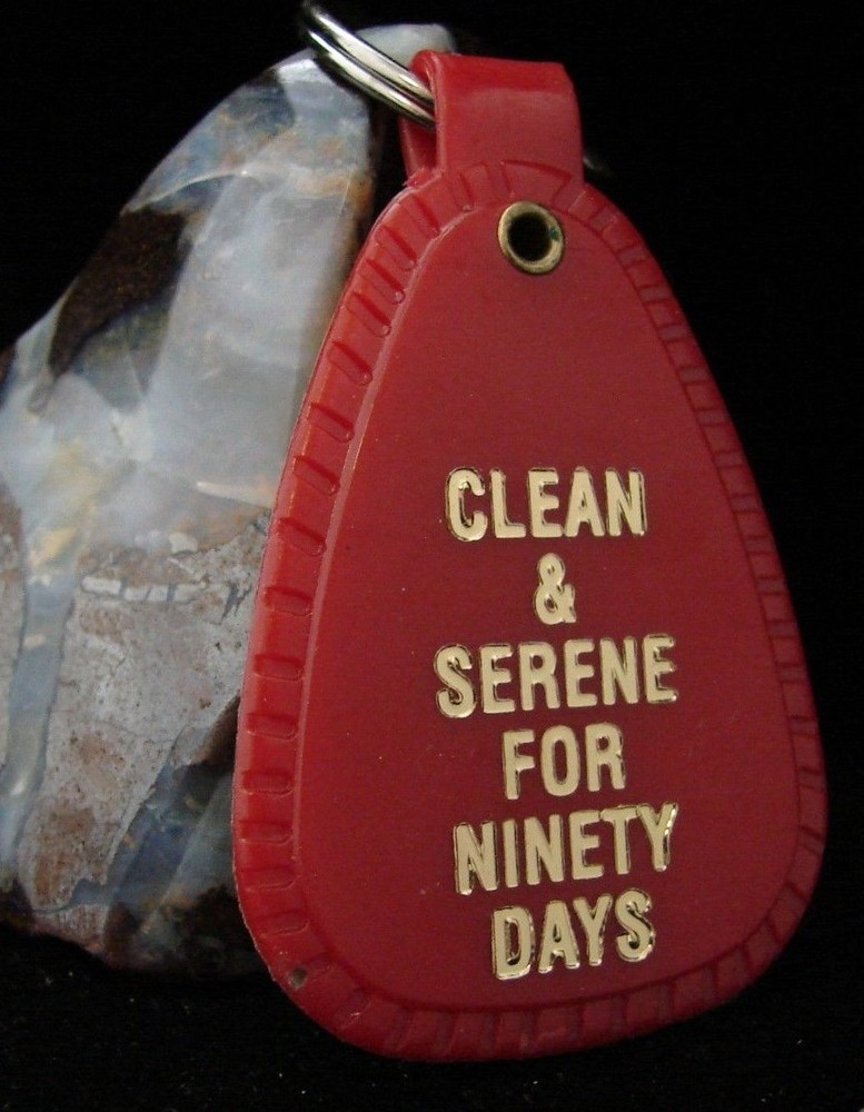 NARCOTICS ANONYMOUS NA RED KEY TAG 90 DAYS medallion clean token