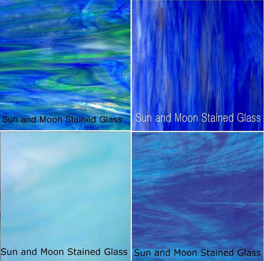 Stained Glass Sheets -  BLUE Stained Glass Pack (4sheets)