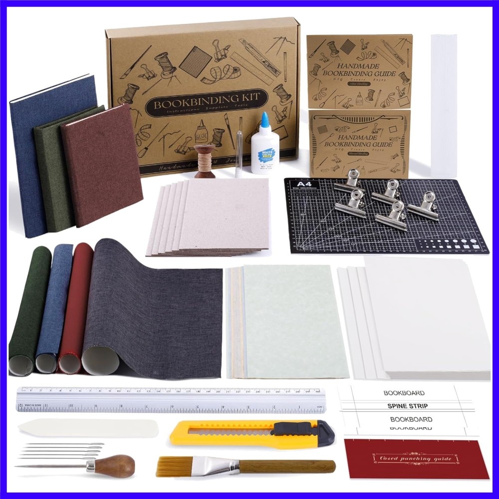 145Pcs Book Binding Kits for Beginners, Book Making Kit Bookbinding Supplies ...