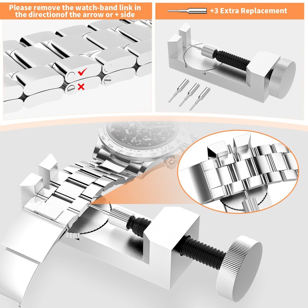 Watch Link Removal Kit Case Opener Spring Bar Tools Battery Replacement Tool