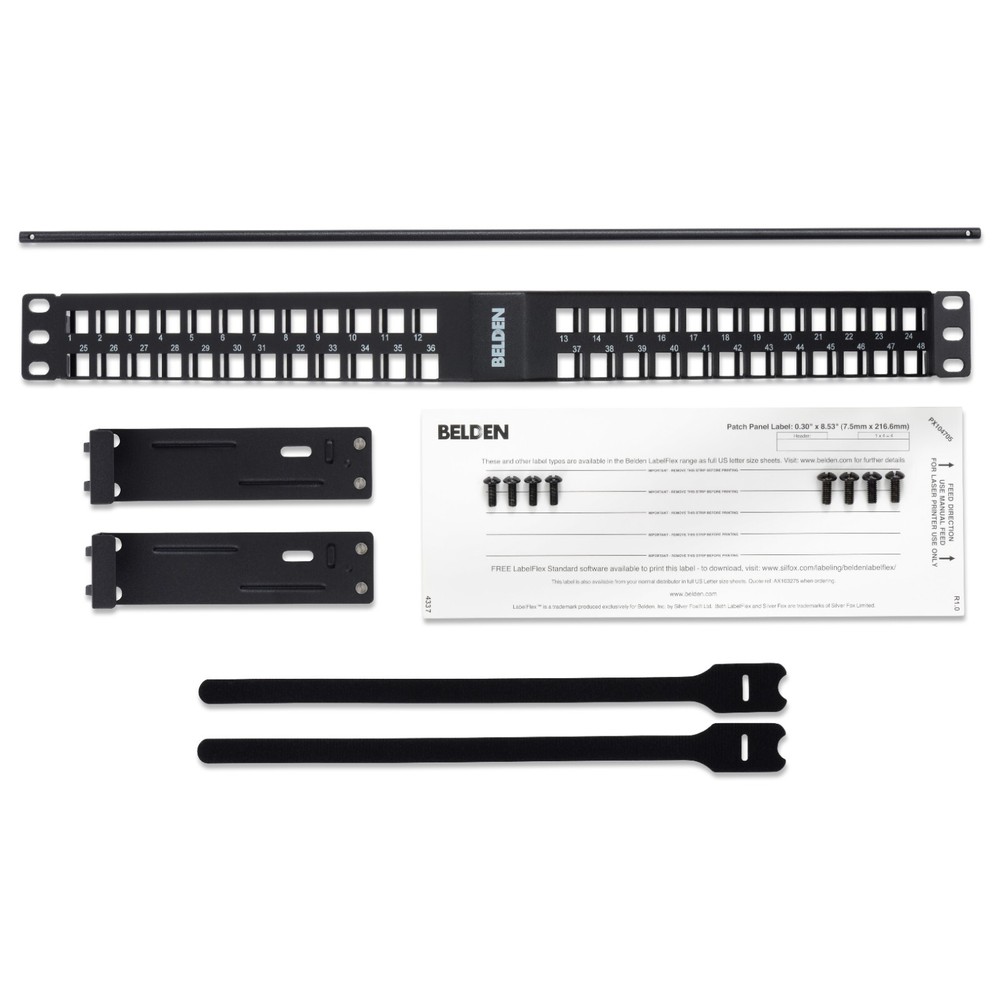Belden AX104600 48-Port KeyConnect Angled Patch Panel 1U Black