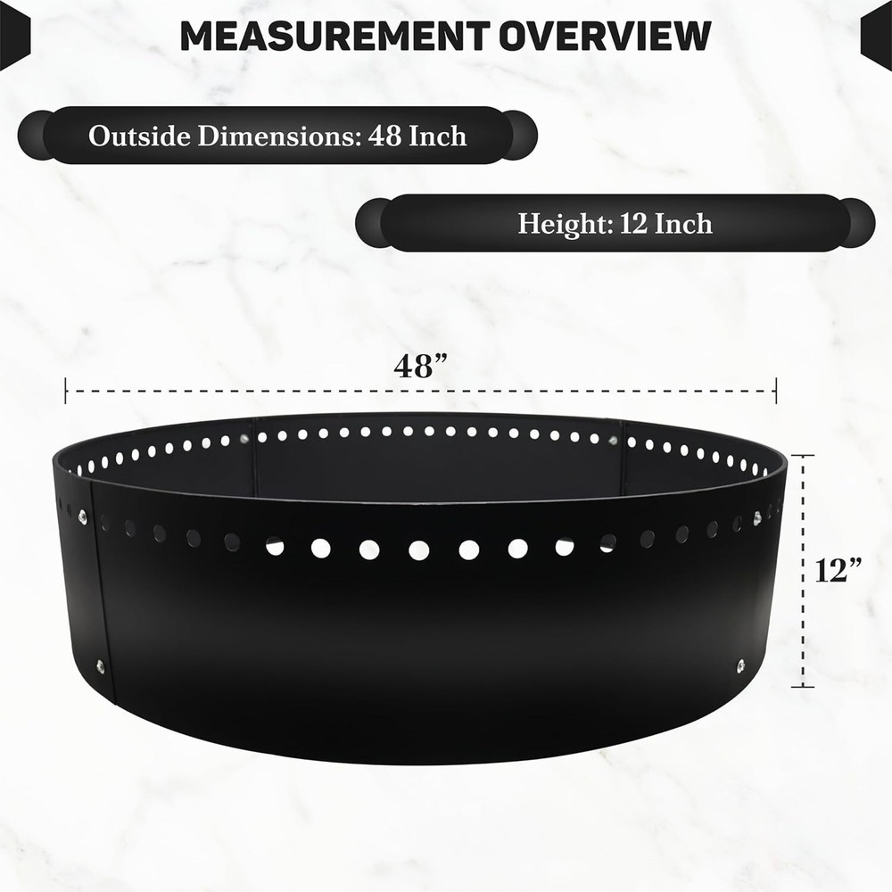 FEBTECH 48" Smokeless Fire Ring for Outdoor Fire Pits