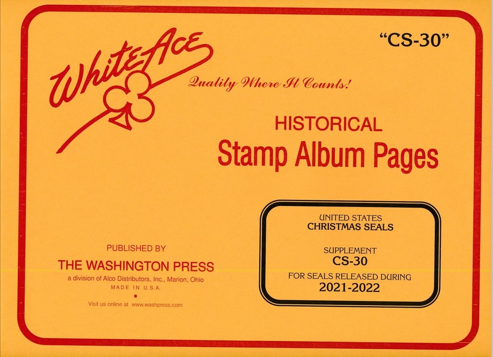 WHITE ACE 2021-2022 US CHRISTMAS SEALS Album Supplement CS-30