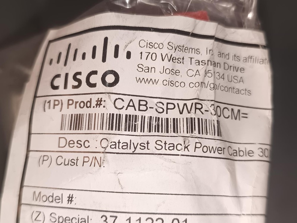 Cisco CAB-SPWR-30CM StackPower Cable (3750X/3850) | 37-1122-01