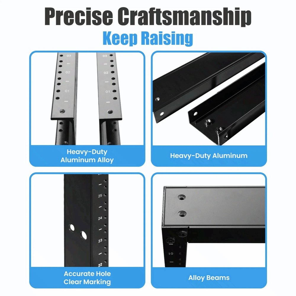 42U Movable 19inch 2 Post Open Frame Heavy Duty IT Network Data Server Rack