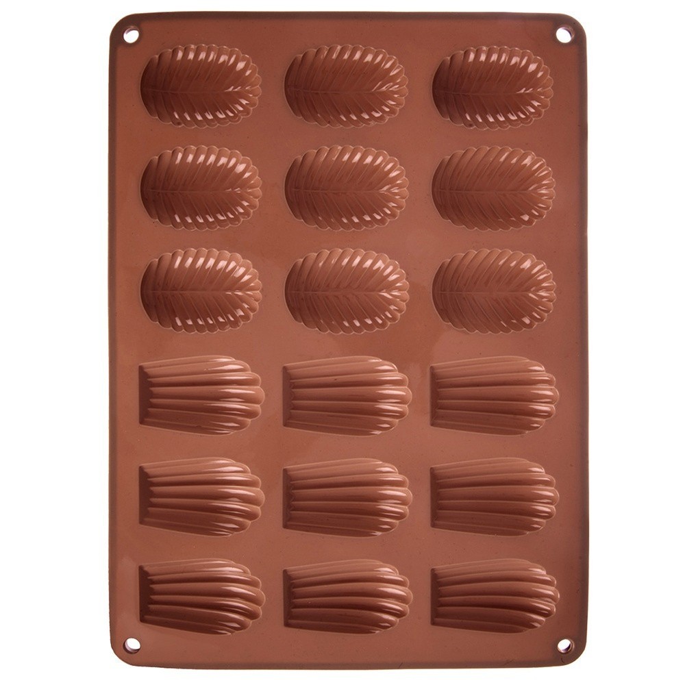 Chocolate mold, cookie mold, silicone baking mold, shell and leaf shape,...