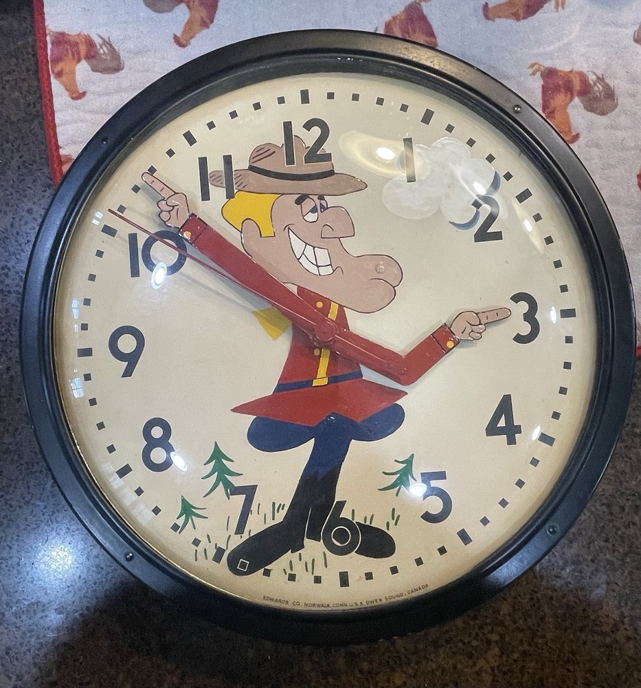 Vintage Dudley Do Right Edwards Wall Clock