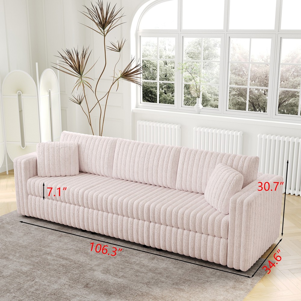 106.3" Soft Modular 3-person Sofa - Highly Comfortable & Distinctive Design.
