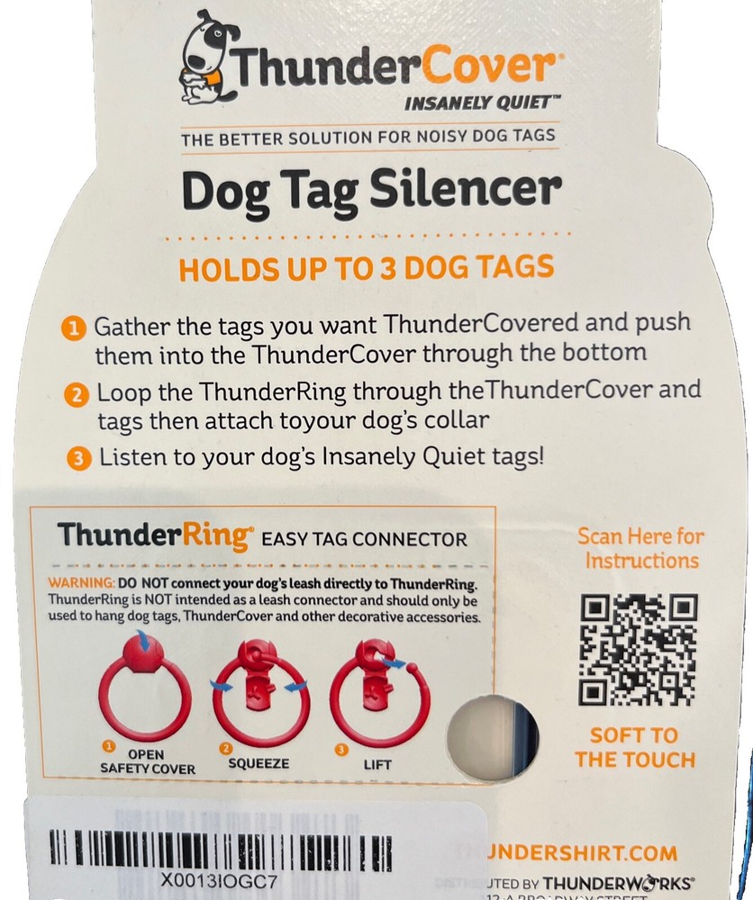 NIP Thunder Cover Dog Tag Silencer - Clear