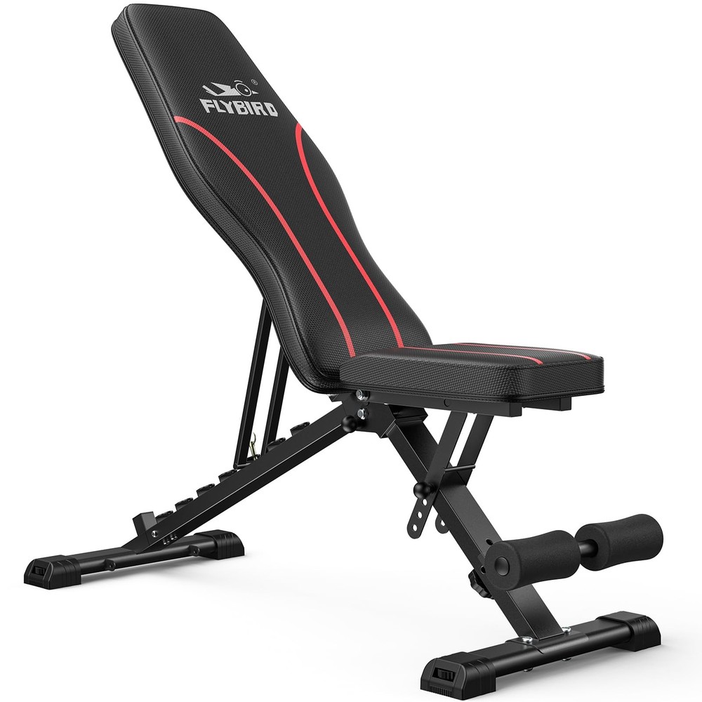 FLYBIRD Adjustable Bench,Utility Weight Bench for Full Body Workout-