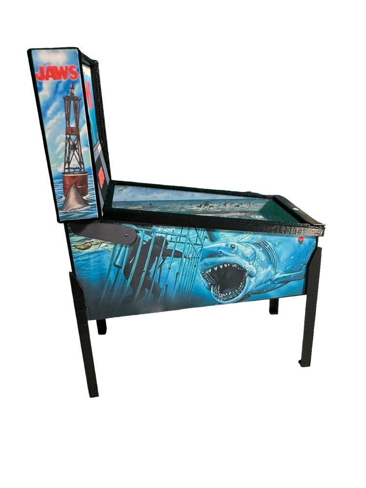 Miniature Replica "Jaws” Pinball Machine Mini Scale Model, Keepsake, Trophy
