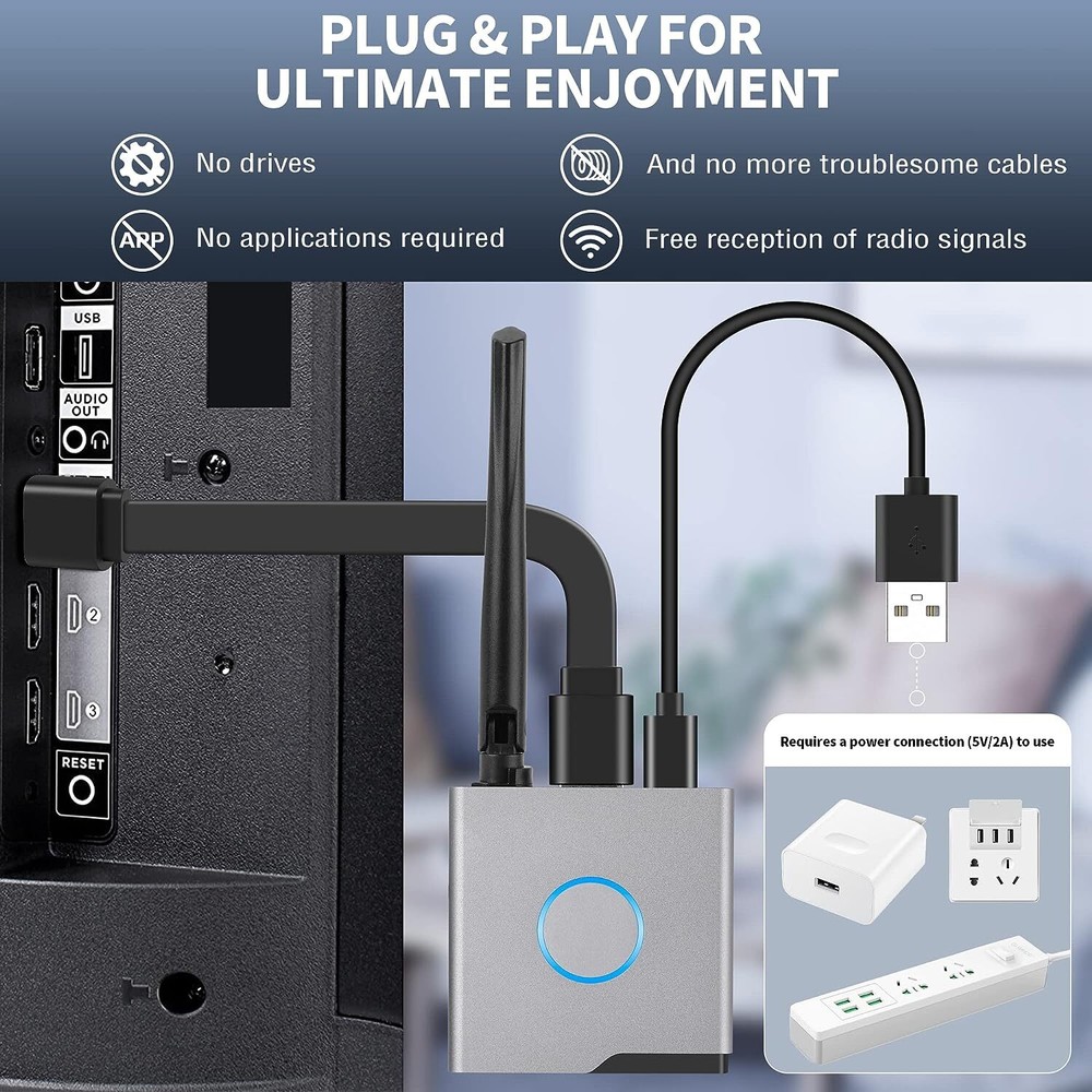 Wireless HDMI Display Dongle Adapter 4K, Wireless Receiver, Streaming Media Vide