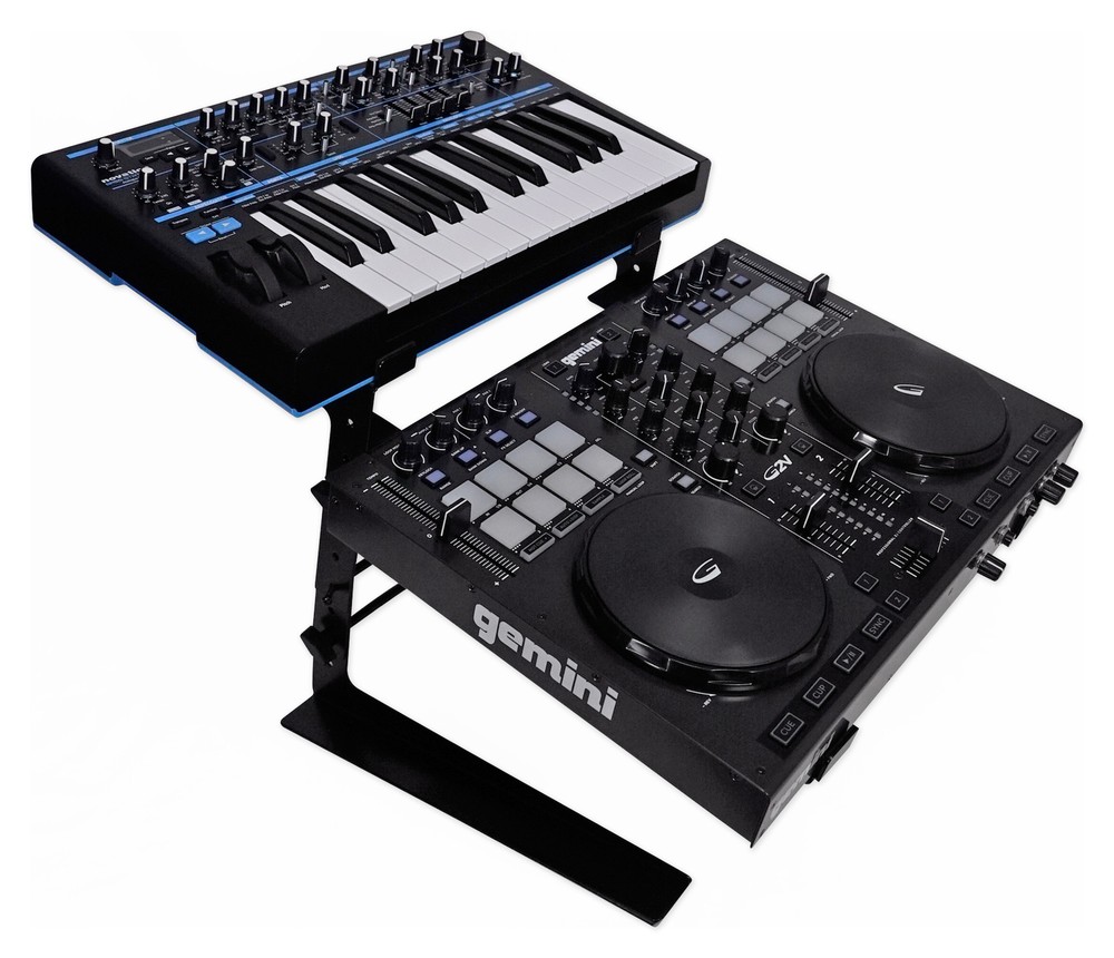 Rockville Dual Shelf Laptop+Controller Stand for M-Audio Code 49 Keyboard