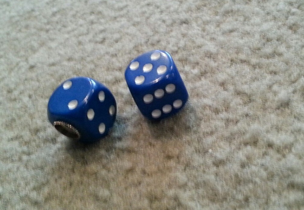 BLUE DICE BICYCLE VALVE STEM CAPS