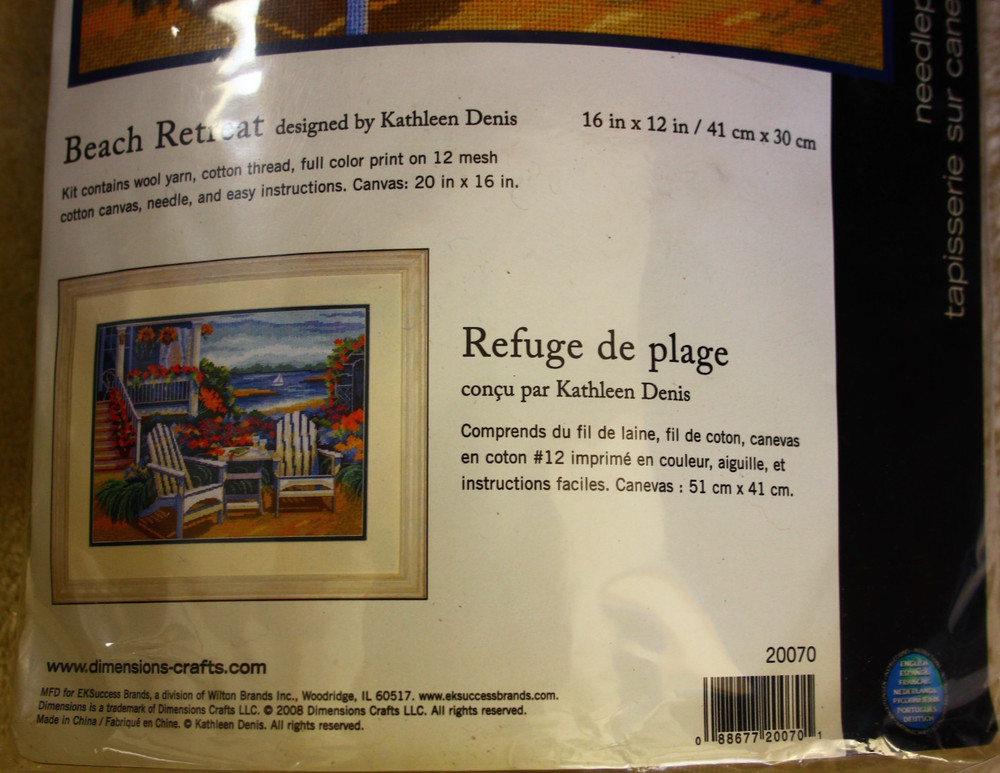 Dimensions 20070 Beach Retreat Needlepoint kit Open package