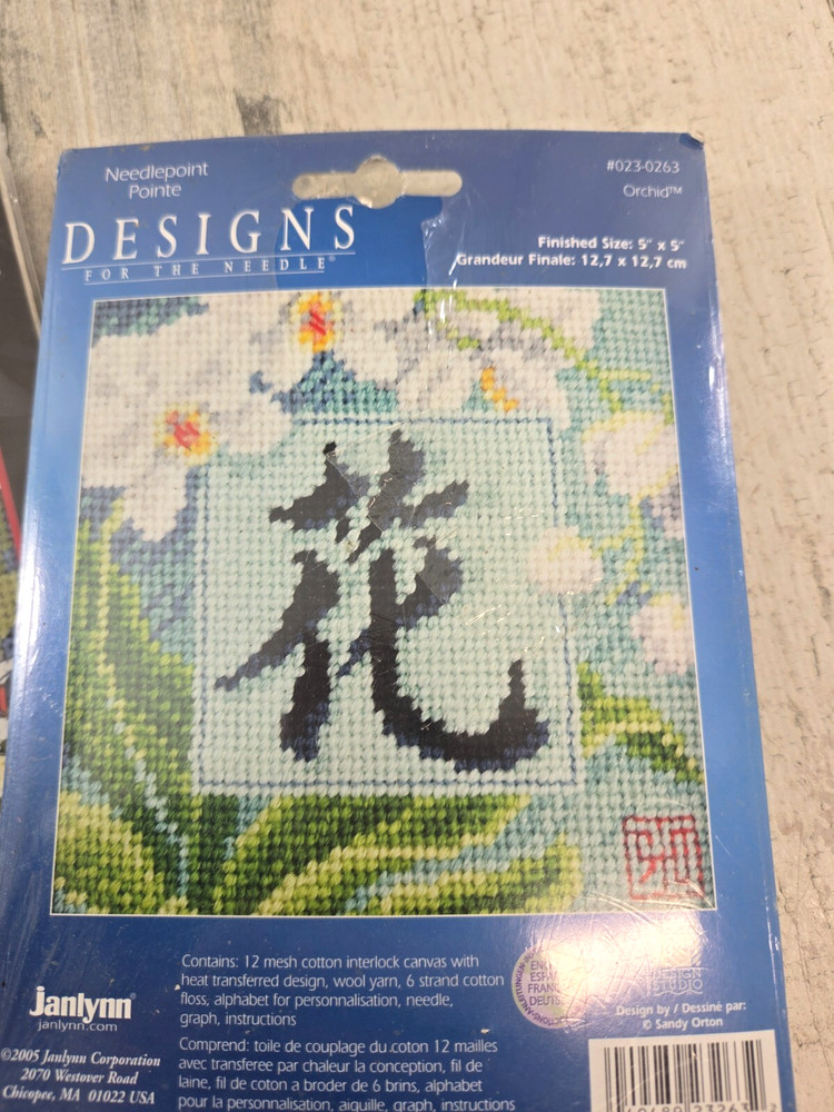Needlepoint 2 Kits Dimensions Daisy Fun & Janlynn Orchid