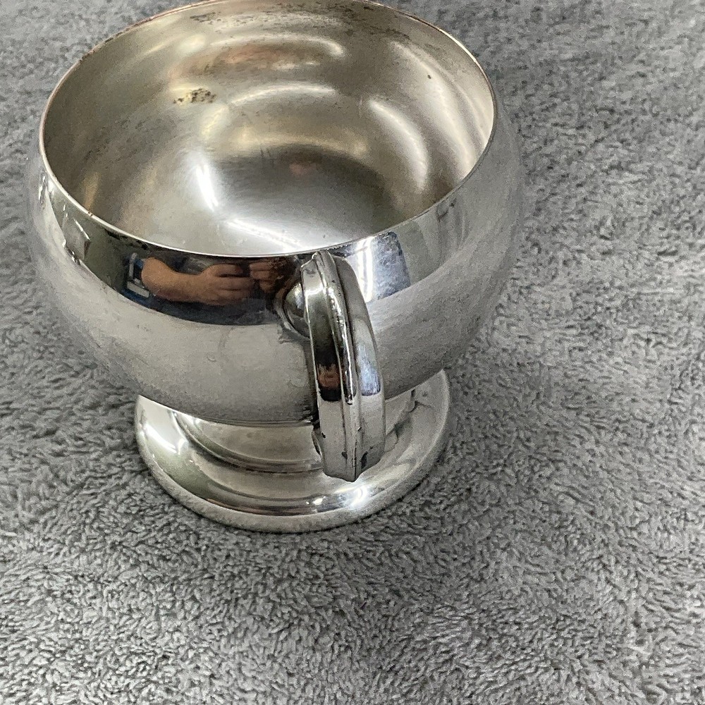 Vintage B.M.C Silver Plated Sugar Bowl Double Handle