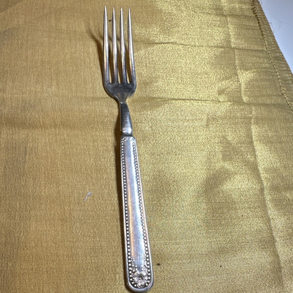 WM. Rogers & Son Silverplate Fork Beaded Pattern Antique Flatware