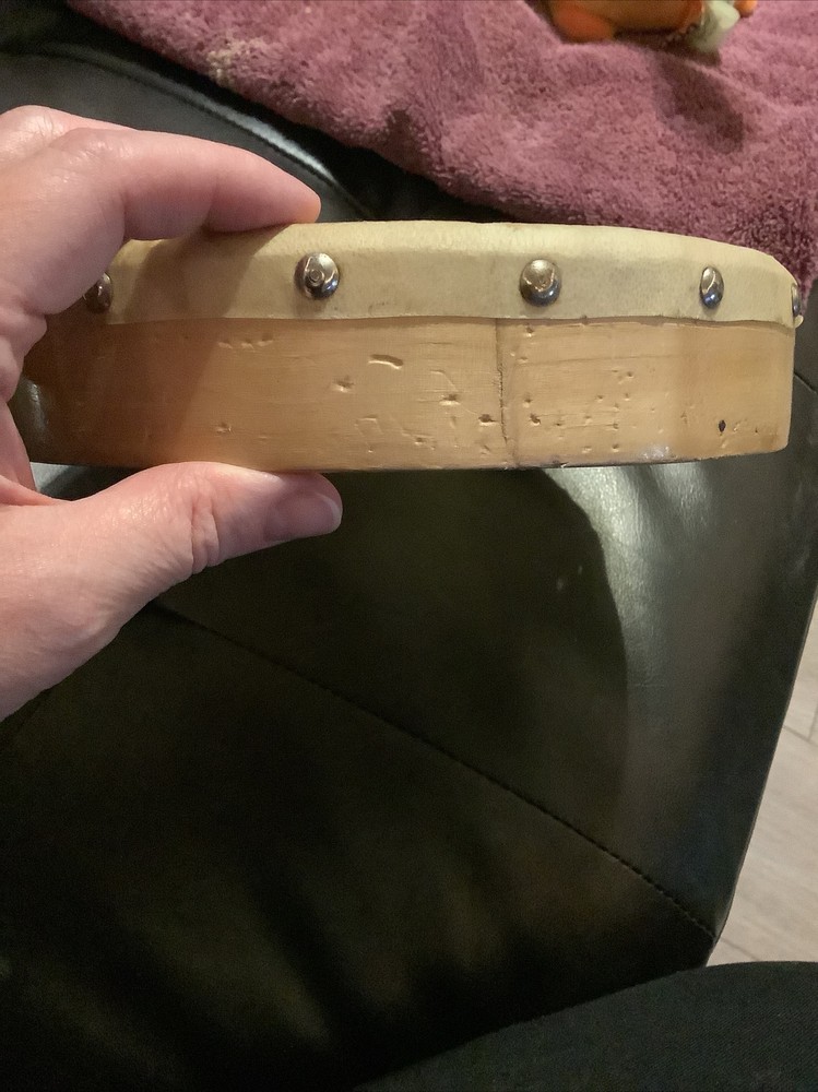 Vintage Handpainted/Handmade Drum ~Needs TLC~