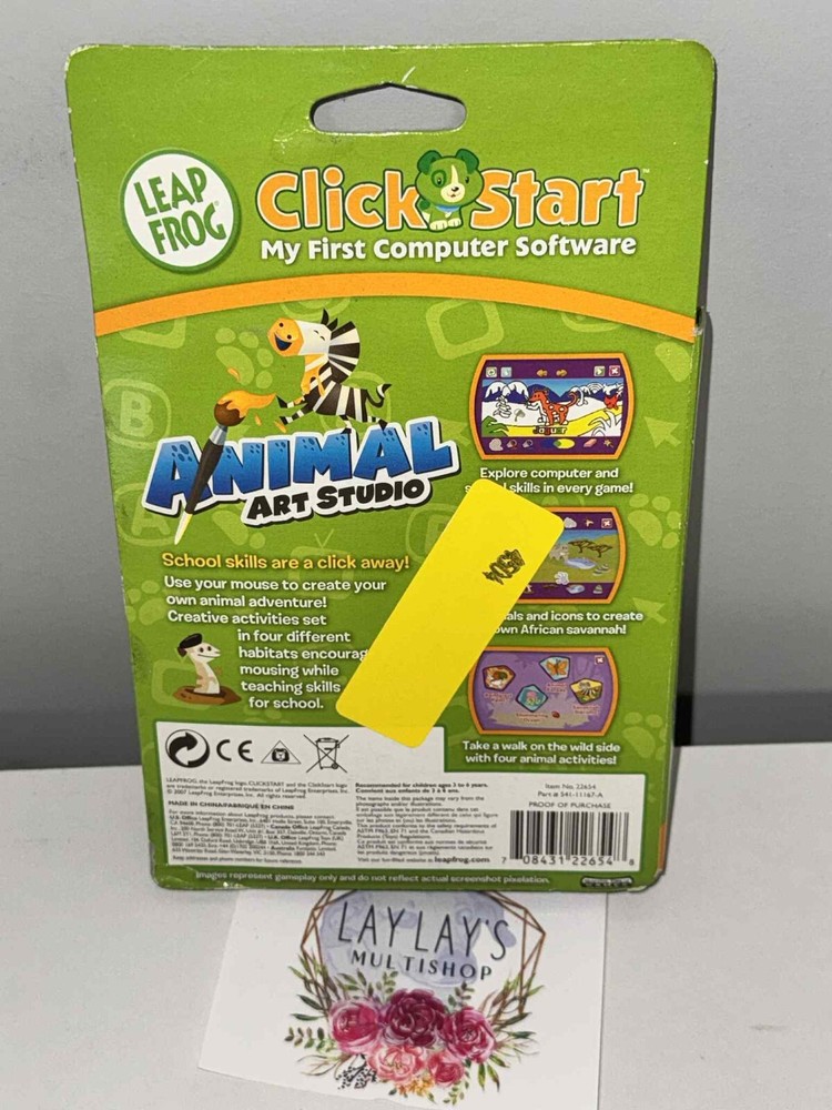 Leap Frog ClickStart Animal Art Studio My First Computer Software - NEW! *1*