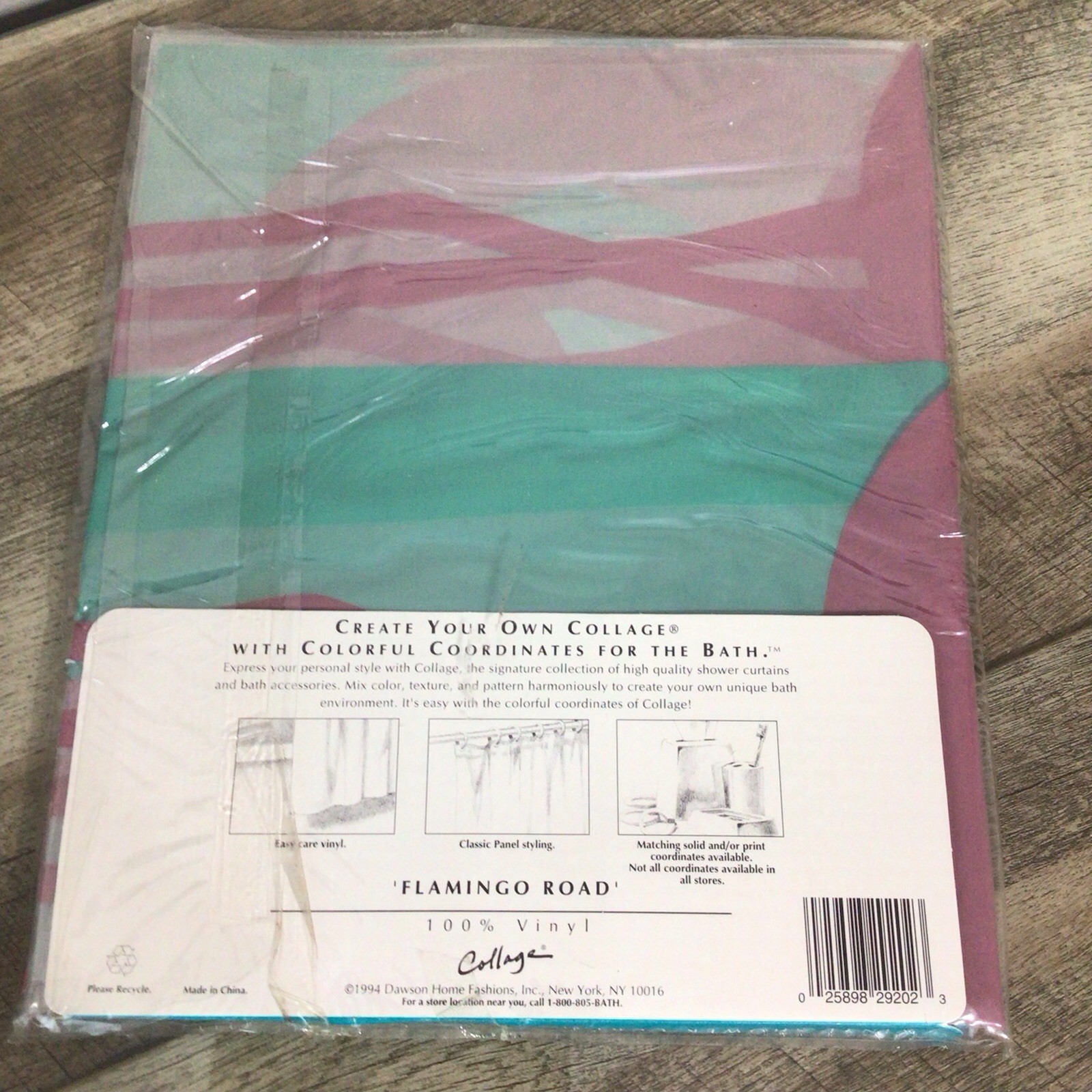 Vintage New “Flamingo Road” Shower Curtain 70x72 Vinyl