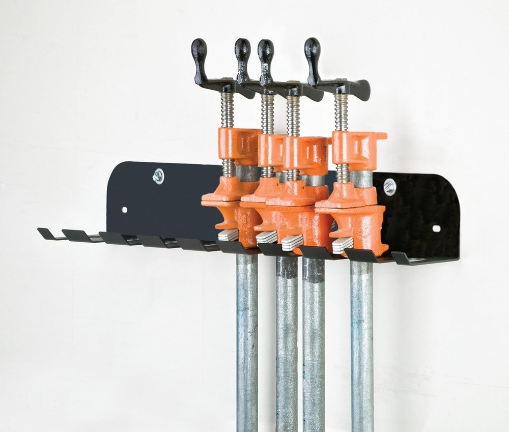 Durable Black Pipe Clamp Rack Set - Wall Mount for Tool Organization