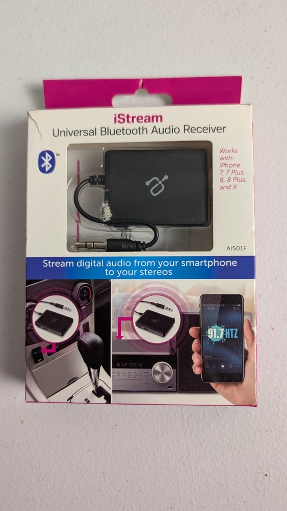 Aluratek iStream Universal Bluetooth Audio Receiver AIS01F Wireless Adapter NEW