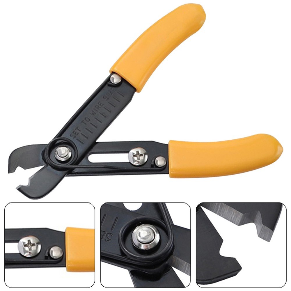 Electrical Wire Cable Cutting Single Hole Wire Stripper Flush Pliers Adjustable