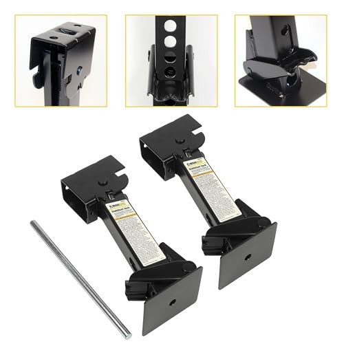 50970 Trailer Swing Down Stabilizer Jacks Telescoping RV Camper Black