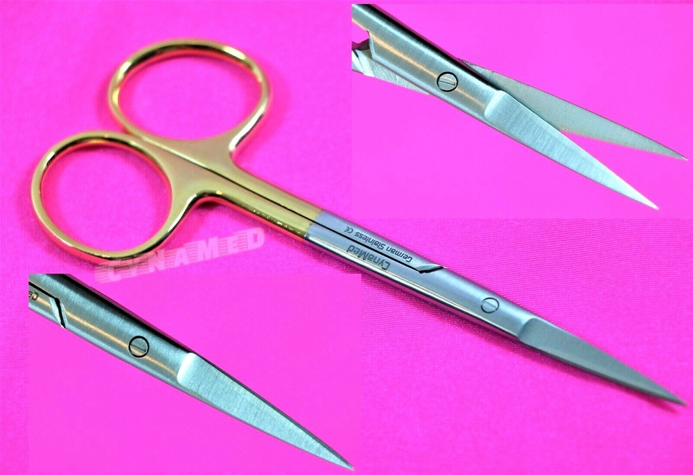 2 Premium GERMAN Supercut TC Iris Scissors 4.5" Str Surgical Dental Instruments