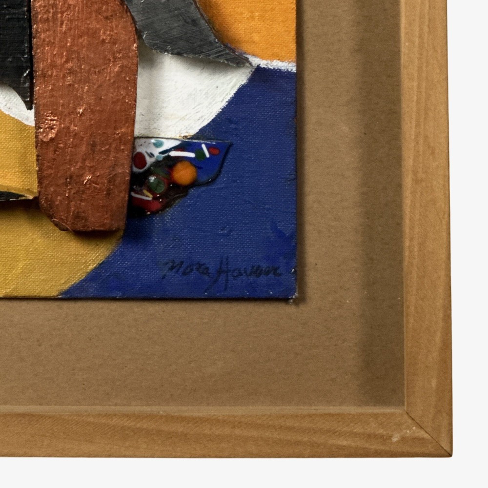 Nora Hauser - Abstract Postmodernist Collage, Signed (1989, Shadowbox)