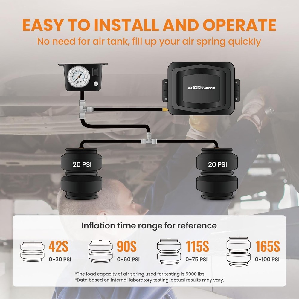 maXpeedingRods Air Compressor System Universal Air Spring Compressor Kit 6831A2G