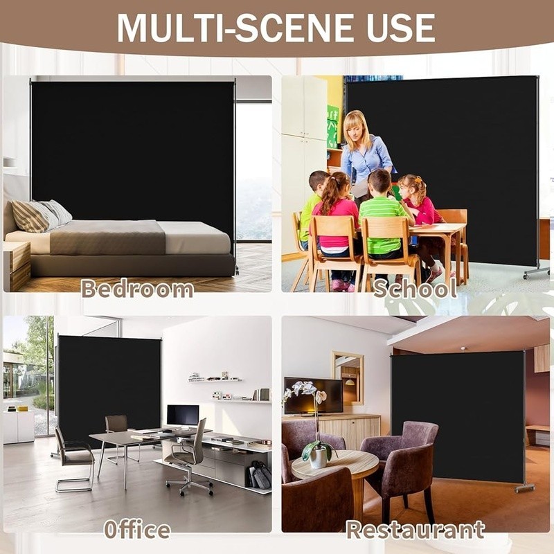 Mobile Room Divider W/ Locking Caster Wheels Office Classroom & Studio Use