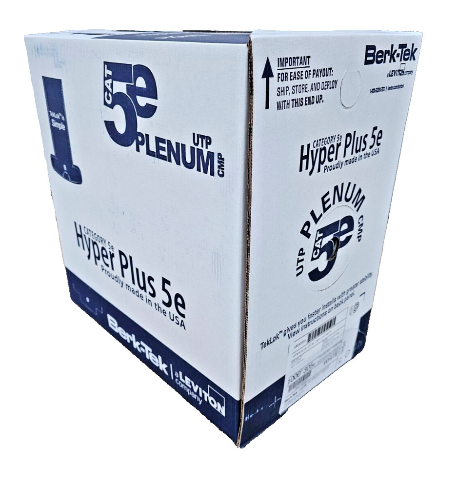 Bertek CAT5E UTP, CMP, GREY, 1000 ft