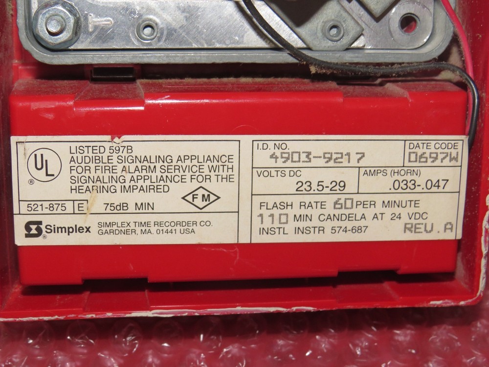 SIMPLEX 4903-9217 FIRE ALARM HORN STROBE 5 AVAILABLE